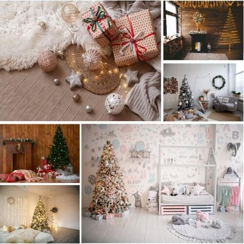 SHUOZHIKE Christmas Indoor Theme Photography Background Christmas tree Children Backdrops For Photo Studio Props 21526 JPT-02