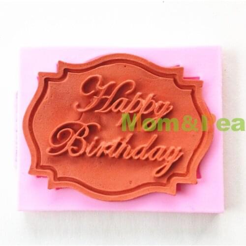 Mom&Pea 0636 Free Shipping Happy Birthday Silicone Mold Cake Decoration Fondant Cake 3D Mold Chocolate Mold