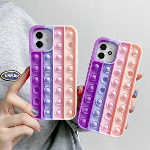 Cartoon Silicon Case For Iphone 12 Pro 11 6S 7 8 Plus X XR XS Max Cover Reliver Stress Bubble Cover