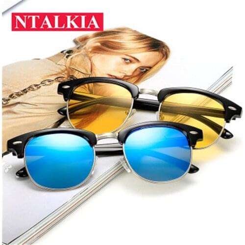 Vintage Square Rimless Polarized Driving Sunglasses Men/Women UV400 lens Brand Designer Classic Oculos Desol Metal Glasses Women