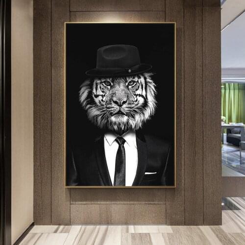 Modern Animal Canvas Art Wall Painting Print on Canvas Classy Tiger And lion Scandinavia Picture for Living Room Home Decoration
