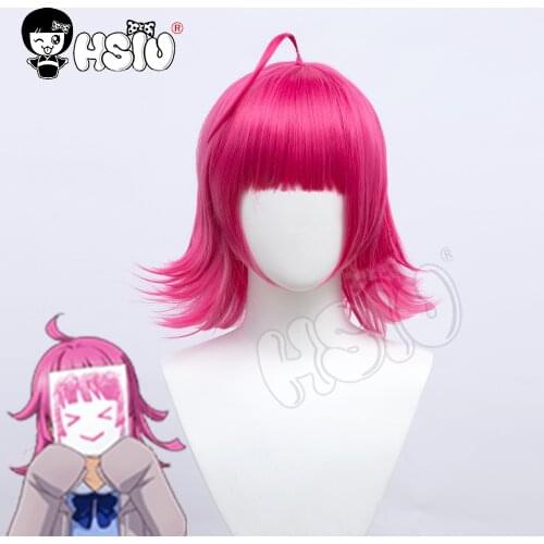 Tennouji Rina cosplay wig LoveLive PERFECT DREAM PROJECT PDP Cosplay「HSIU 」Rose red short hair Fiber synthetic wig +Free wig cap