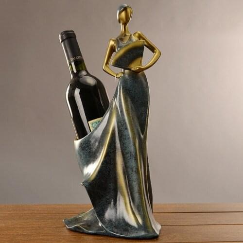 Living room ornaments red wine rack resin crafts home decoration creative goddess red wine rack set up