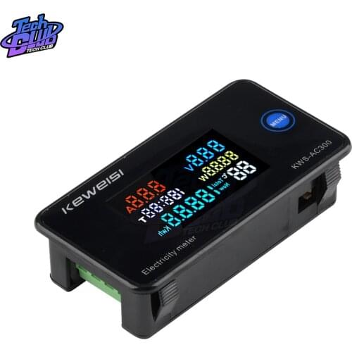 AC 50-300V Voltmeter Ammeter KWS Power Energy Meter LED Digital AC Wattmeter Electric Meter with Reset Function 0-100A