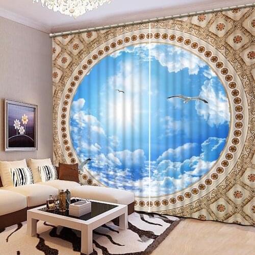 High Quality 3D Printing Curtains High Quality Lifelike Magical Mirror World Curtains Bedroom Living Room Curtains CL-067