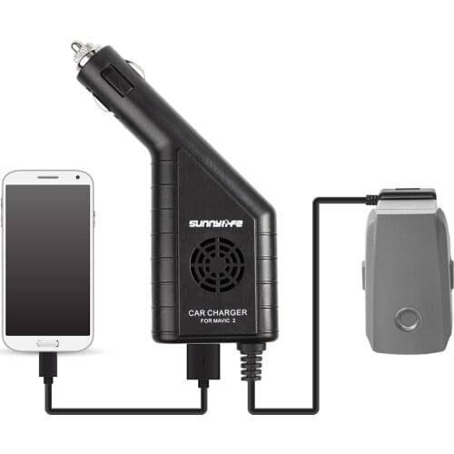 Sunnylife 2in1 Charger for Battery with USB Port Phone Remote Controller Mavic 2 Car Charger for DJI MAVIC 2 PRO / ZOOM Drone