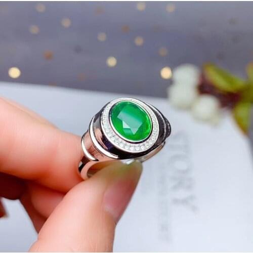 Exquiste emerald ring for women fashion jewelry factory natural gem good color real 925 silver birthday party anniversary gift