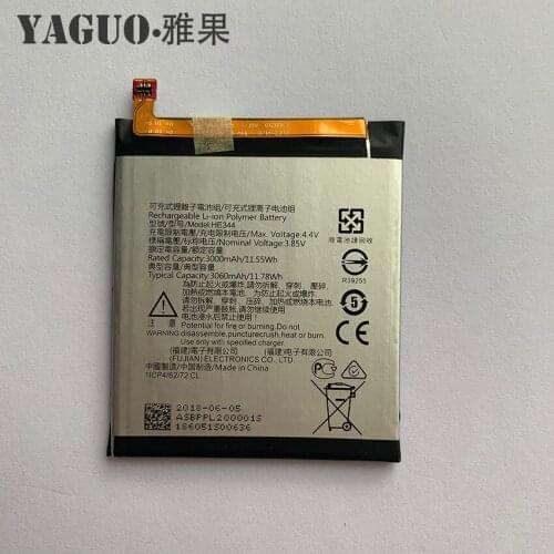 100% New Original HE344 HE345 HE353 3060mAh Battery HE 345 For Nokia 6 2nd Gen 2018 For Nokia 6.1 Batteries Bateria