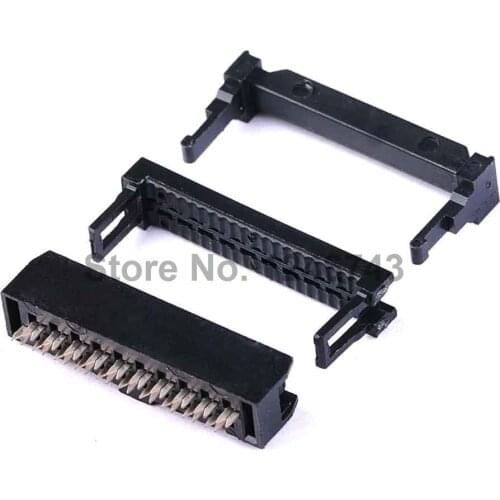 20PCS FC 2.54mm Line Pressing Head ISP JTAG Ox Horn Plug 20P Female Socket Connector