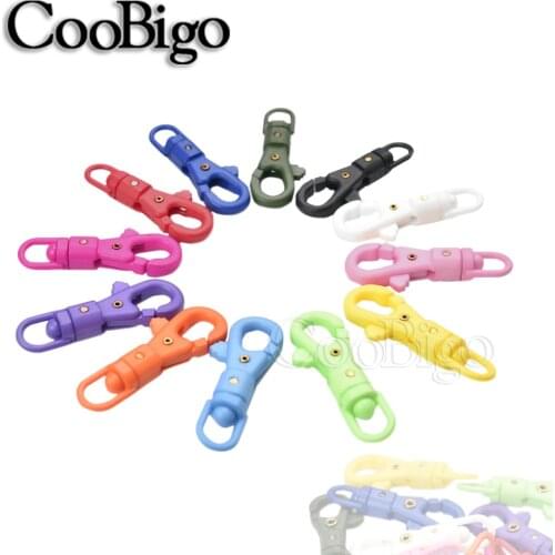 20 pcs Plastic Swivel Hook Clip Snap Lobster Clasp for Keychain Keyring Bag Backpack DIY Craft Accessories Colorful Coated