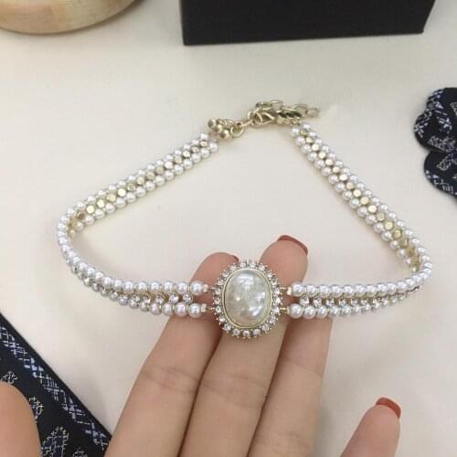 2020 Brand Fashion Jewelry Women Vintage Pearls Chain Big Oval Pearls Pendants Pearls Chain Necklace Party Fine Fashion Jewelry
