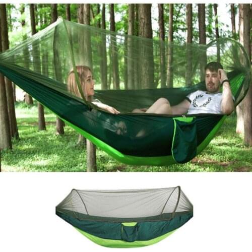 290x140cm Outdoor Mosquito Net Parachute Hammock High Strength Camping Hanging Bed Portable Sleeping Swing