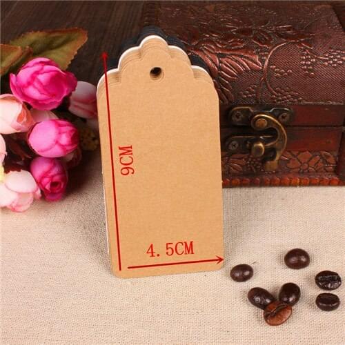 300pcs 9*4.5cm blank paper kraft paper label hand-painted soap tag bookmarks message card
