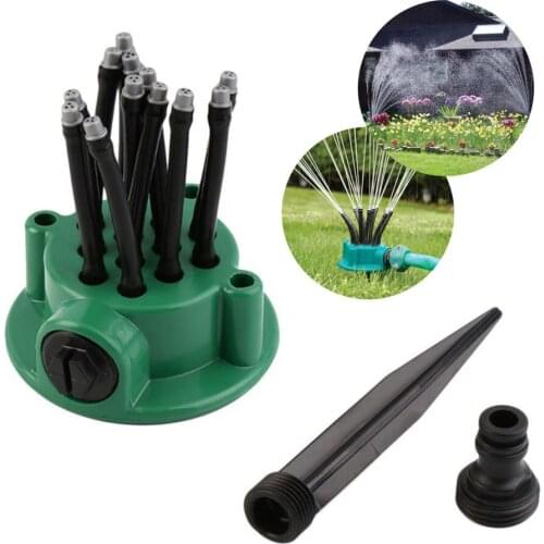 360 Adjustable Water Sprinkler Garden Automatic Multi-head Sprinkler Rotary Sprinklers Lawn Irrigation Grass Sprayer