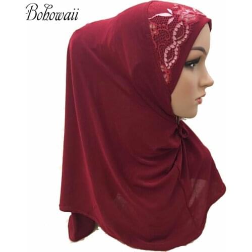 BOHOWAII Islam Headscarf Turban Muslim Fashion India Instant Hijab Caps Abaya Ready To Wear Arabic Musulman Bonnets for Women
