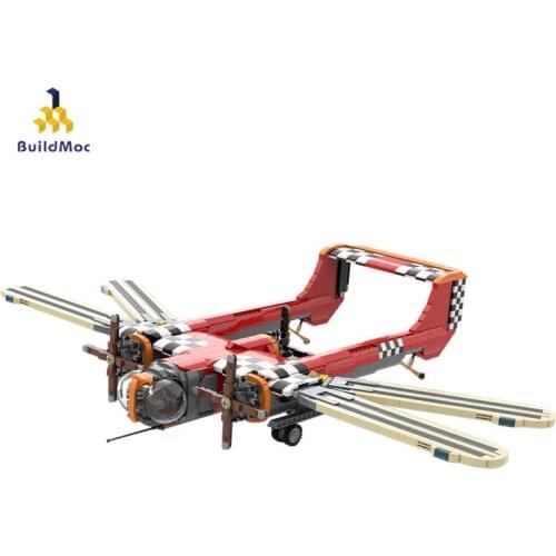 Buildmoc Diesel Punk Flapping Wing Aircraft City Technical Building Block Model Transport Aircraft Moc-34189 Children Toy Gift