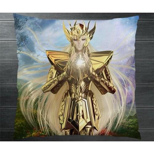 Saint Seiya Gold Zodiac Saint Virgo Shaka Fanart 40*40cm Two Side Pillowcase Pillow Case Cover Cosplay Gift BED/SOFA/CAR Decor