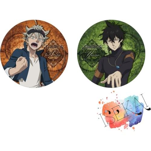 Black Clover Anime Badge Asta Yuno Cool Metal Badge Brooch Pins