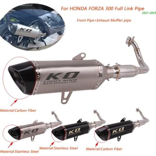 For Honda Forza 300 2017 2018 2019 Front Link Exhaust Muffler Pipe Set Motorcycle Escape Silencer System Lossless Refit