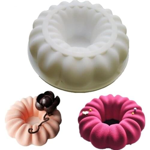 Hot Round Petal Flower Shape Silicone Cake Mold 3D Cupcake Jelly Pudding Cookie Muffin Soap Mould Baking DIY Moule Tool