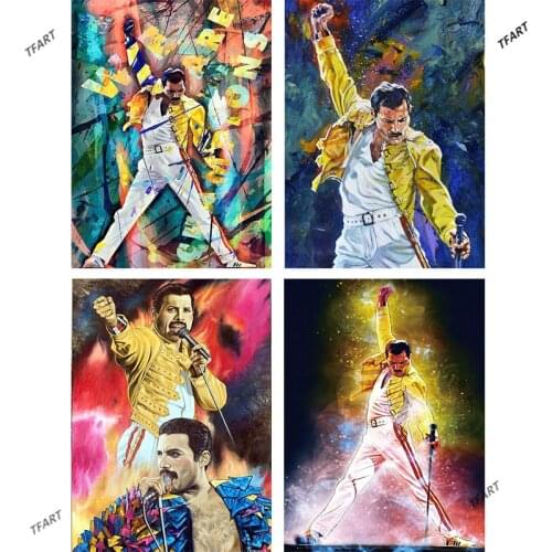 5D Diy Diamond Painting Queen Band Freddie Mercury Cross Stitch Kit Full Drill Embroidery Winter Mosaic Art Picture of Rhineston