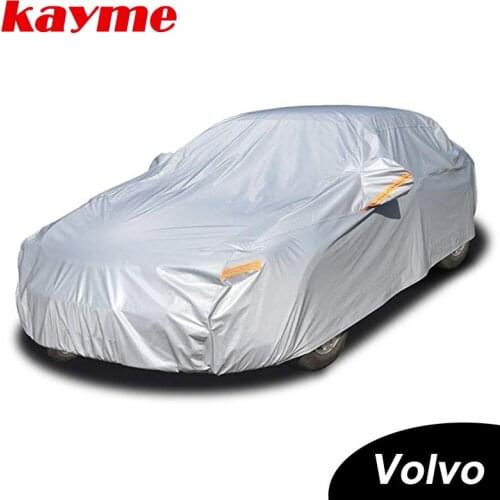 Kayme aluminium Waterproof car covers super sun protection dust Rain car cover full universal auto suv protective for Volvo