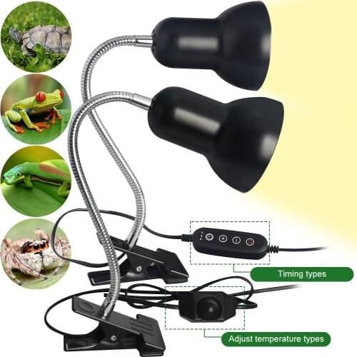 Reptile UVB Dimmable Timeable Reptile Heat Lamp for Reptiles UVA UVB Lamp Cap Covers Tortoise Lizards Snake Reptile Warm Lamp