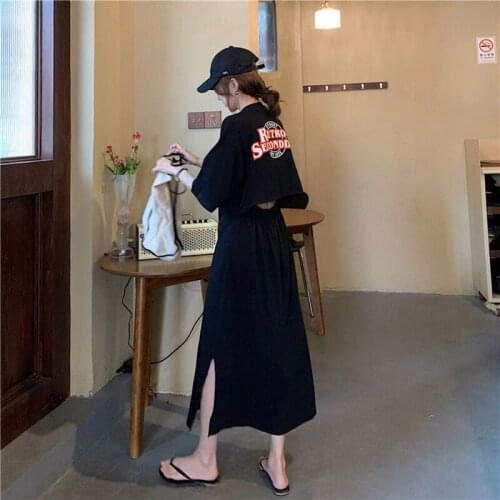 Summer New Mid-Length Hollow Letters Are Thin Short-Sleeved Dress WomenS Clothing