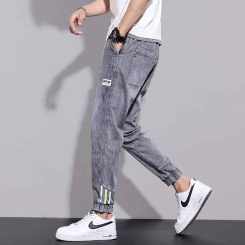 Trendy Brand Autumn New Jeans Mens Trendy Loose Large Size Ankle-Length Mens Pants Overalls Harem Trousers jeans