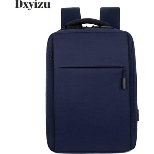New Casual Fashion Solid Men Backpacks 15.6 Inch Laptop Male Mochila For Teenage Boys College School Simple Backpack For Men