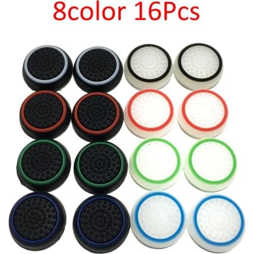 16 PCS Non-slip Silicone Analog Joystick Thumbstick Thumb Stick Grip Caps Cases for PS3 PS4 Xbox 360 Xbox One Controller