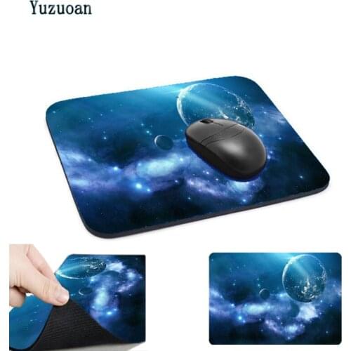 Mairuige2018 Latest Custom Earth Moon Astronomy Image Black Background Natural Rubber Mouse Pad Can Also Be Used For Coaster