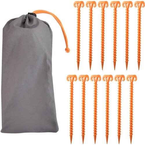 Tent Nail Spiral Plastic Tent Stakes 11 Inch Heavy Duty Beach Tent Pegs Canopy Stakes Essential Gear for Camping Accessories