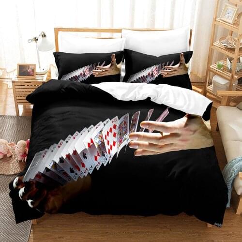 Poker Hand Bedding Set Single Twin Full Queen King Size You And Me Hands Bed Set Childrens Kid Bedroom Duvetcover Sets 3D 008