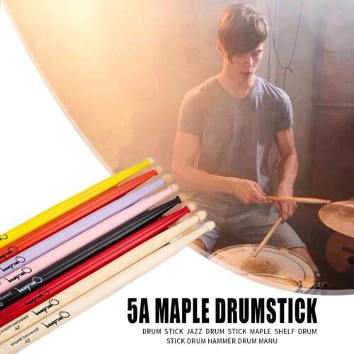 1 Pair Professional Drum Sticks 5A Maple Wood Drumsticks Multicolor Drum Sticks for Beginners Percussion Instruments Accessories