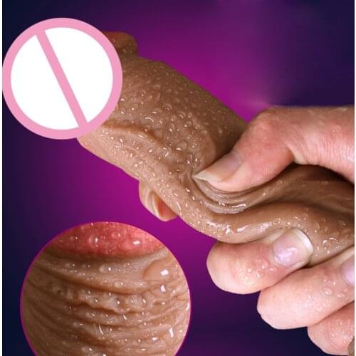 Super Realistic Soft Silicone Two Layer Dildo Suction Cup Male Artificial Penis Big Dildos Dick Woman Masturbator Adult Sex Toy