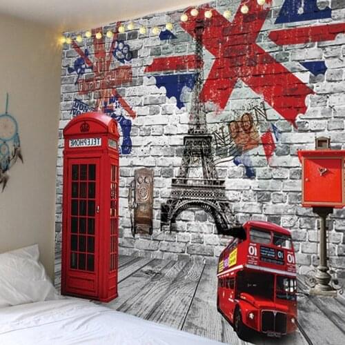 Telephone Booths, Buses, Towers, Wall Tapestries