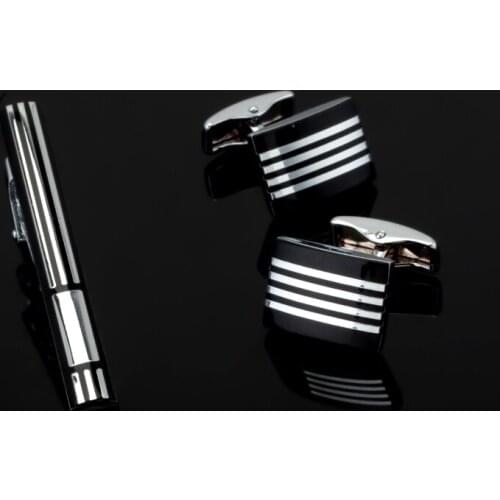High quality mens shirt tie clip, cufflinks glazed process style tie clip Cufflinks combination men business clothing accessori