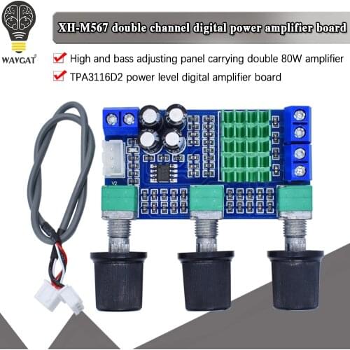 XH-M567 TPA3116D2 Dual-channel Stereo High Power Digital Audio Power Amplifier Board Audio Power Amplifier Board 80W*2