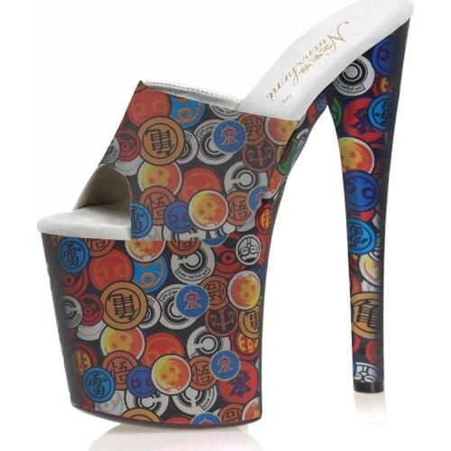 20CM Cartoon patte Nightclub Platform Slippers Sexy Fetish Stripper Heels Open Toe Pole Dance Shoes New Party High Models Women