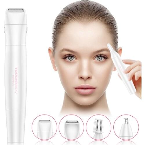 TOUCHBeauty Ladies Electric Facial & Body Trimmer, 4 in 1 Flawless Hair Remover for Face, Eyebrow, Bikini, Nose & Ear Hair