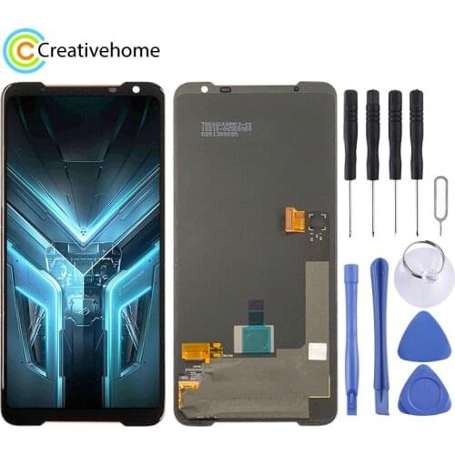 AMOLED Material LCD Screen and Digitizer Full Assembly for Asus ROG Phone 3 ZS661KS (Black)
