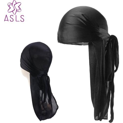 2pcs/lot kids durag Unisex Silky Durag Long Tail And Wide Waves For men Silk Wide Parent-child suit durag Hair Accessories