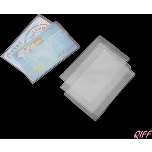 20Pcs Rectangle Clear Plastic Work Badge Credit Card Holder Protective Case