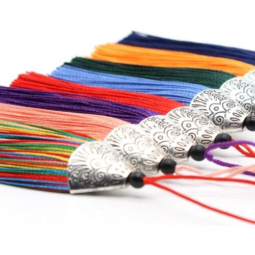 5Pcs 80mm Silk Tassel Fringe Pendant Tassel Trim brush curtain Decor for Luggage earrings DIY craft supplies jewelry accessories