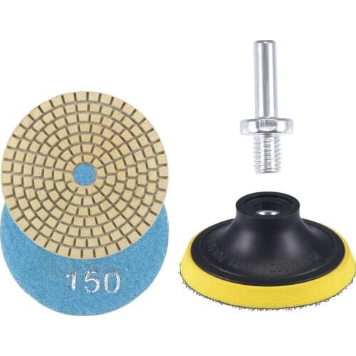 Uxcell 3" 150 Grit Diamond Wet Polishing Pad M10 Backer Pad for Stone Concrete 4 Pcs
