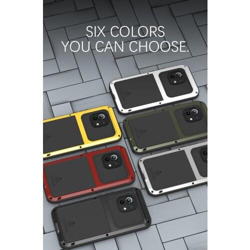 Love Mei Aluminum Metal Case For Xiaomi Mi 11 10 Pro 9 mi9 6 Cover Powerful Armor Shockproof Life Waterproof Case 5g Capa Funda