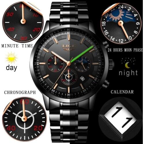 Relojes 2020 Watch Men LIGE Fashion Sport Quartz Clock Mens Watches Top Brand Luxury Business Waterproof Watch Relogio Masculino