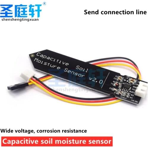 Capacitive Soil Moisture Sensor Module, Non-Corroding Wide Voltage Wire, 3.3 ~ 5.5V, Gravity Corrosion Resistant for Arduino
