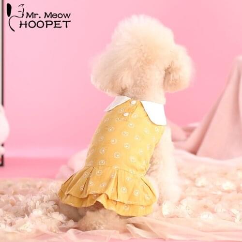 Hoopet Cat Skirt Dog Shirt Dress Summer Pet Vest Clothes For Small Medium Dog Cat XS-XXL